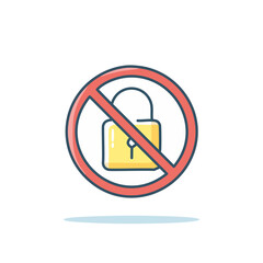 A lock that cannot be opened icon vector art illustration design. Icon concept design.