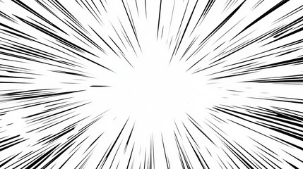 Obraz premium A transparent comic manga background with a swirling, radial frame that gives a sense of speed and action. It's like an explosion or a superhero zooming, with lines that show the force and movement.
