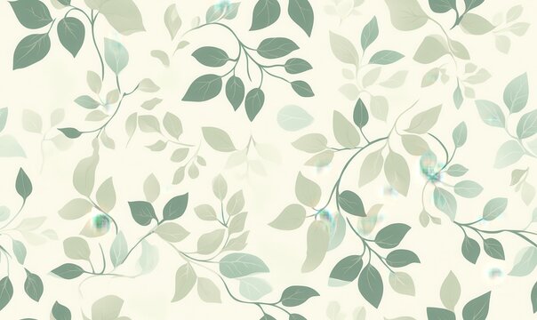 Light gray and light green floral pattern on a light beige background