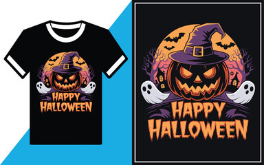 Happy Halloween t-shirt Design Vector Illustration.
