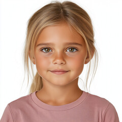 Fototapeta premium 5 Year Old Girl Isolated