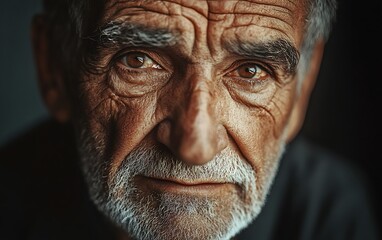 Wisdom in Wrinkles: Portrait of an Elderly Man Reflecting on Life Experiences