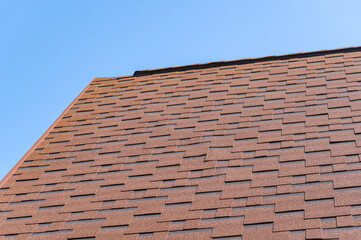 Roof covered with the modern roofing flexible shingles