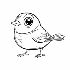 Obraz premium Cute Bird Illustration with Big Eyes