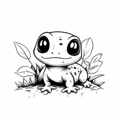 Fototapeta premium Cute Cartoon Gecko Illustration