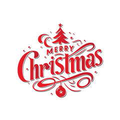 MERRY CHRISTMAS vector brush calligraphy with flourishes. Merry Christmas card. Hand drawn brush style modern calligraphy. vector design for greetings card, headline. t shirt print and others.