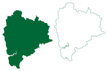 Obraz premium Palghar district (Maharashtra State, Konkan Division, Republic of India) map vector illustration, scribble sketch Palghar map