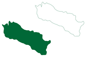 Fototapeta premium Paschim Bardhaman district (West Bengal State, Republic of India) map vector illustration, scribble sketch Paschim Bardhaman map