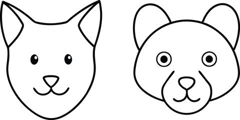Clean Vector Illustrations of Animal Faces Modern Minimalist Aesthetic
