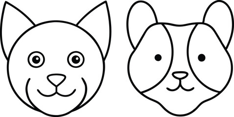 Simple Vector Illustrations of Animal Faces Elegant Minimalist Designs
