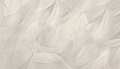 Elegant Gray and Beige Leaf Pattern on Concrete Texture