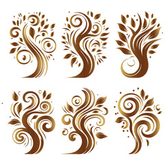 Set Of Stylish Tree Design.