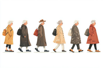 Fototapeta premium Older People On White Background