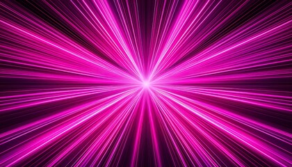 Neon speed rays abstract background. A burst of pink light energy. The movement of luminous purple rays in space.
