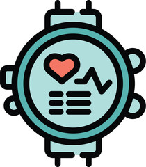 Smartwatch displaying heart rate monitor information, ideal for health and fitness concepts