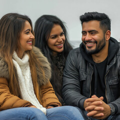 Fototapeta premium Three People Talking Isolated