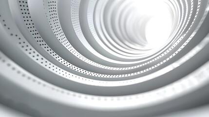 Naklejka premium Abstract white tunnel with swirling patterns and light reflections.