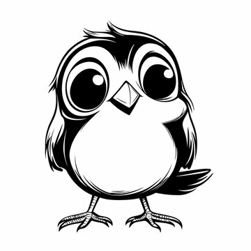 recommend clip art: Cute Cartoon Bird Illustration with Big Eyes
