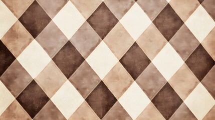 Beige and Brown Harlequin Pattern Fabric Background