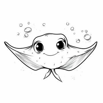 recommend clip art: Cute Cartoon Stingray Illustration