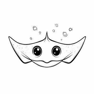 recommend clip art: Cute Cartoon Illustration of a Smiling Stingray