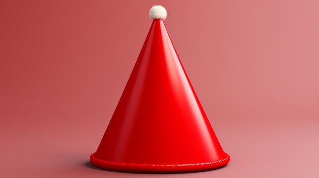 Isolated santa hat on a plain background for a joyous christmas celebration theme