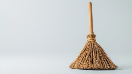 Natural Broom  on a White Background