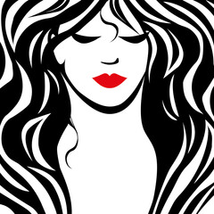 Beauty face woman, logo, Vector illustration