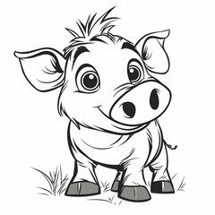 Fototapeta premium Cute Cartoon Pig Illustration