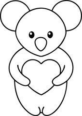 Heartfelt Koala Bear Vector Illustration Symbolizing Love and Friendship
