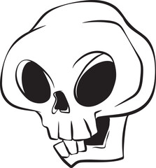 skull black and white coloring book