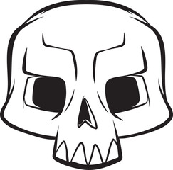 skull black and white coloring book