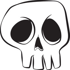 skull black and white coloring book