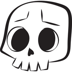 skull black and white coloring book