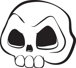 skull black and white coloring book