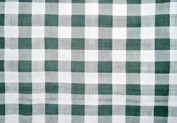 Green and White Gingham Fabric Texture Background