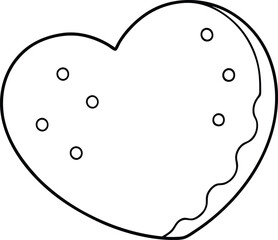 Vector art heart shaped cookie bitten design
