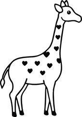 Creative Vector of a Giraffe with Heart Shaped Spots Perfect for Animal Art
