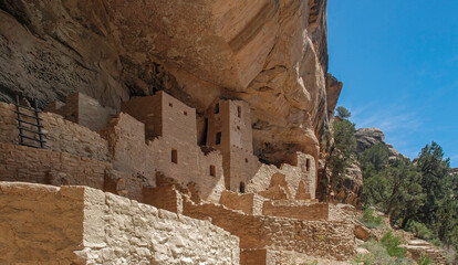 A section of the iconic Cliff Palace in Mesa Verde National Park in Colorado, USA