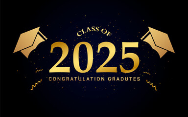 Class of 2025 golden modern banner design.