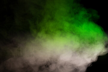 White steam on a black background.