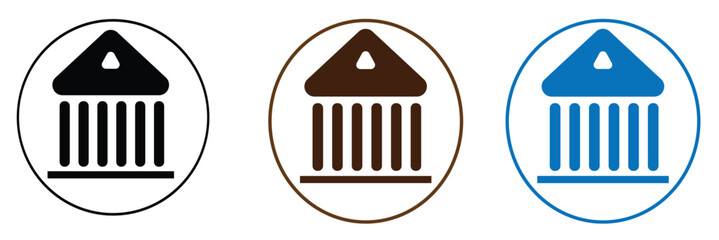Bank icons set. Bank sign and symbol .