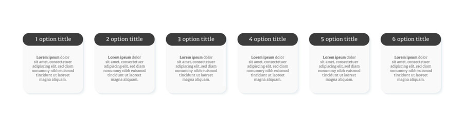 Very simply infographic design with 6 options or steps. Infographics for business