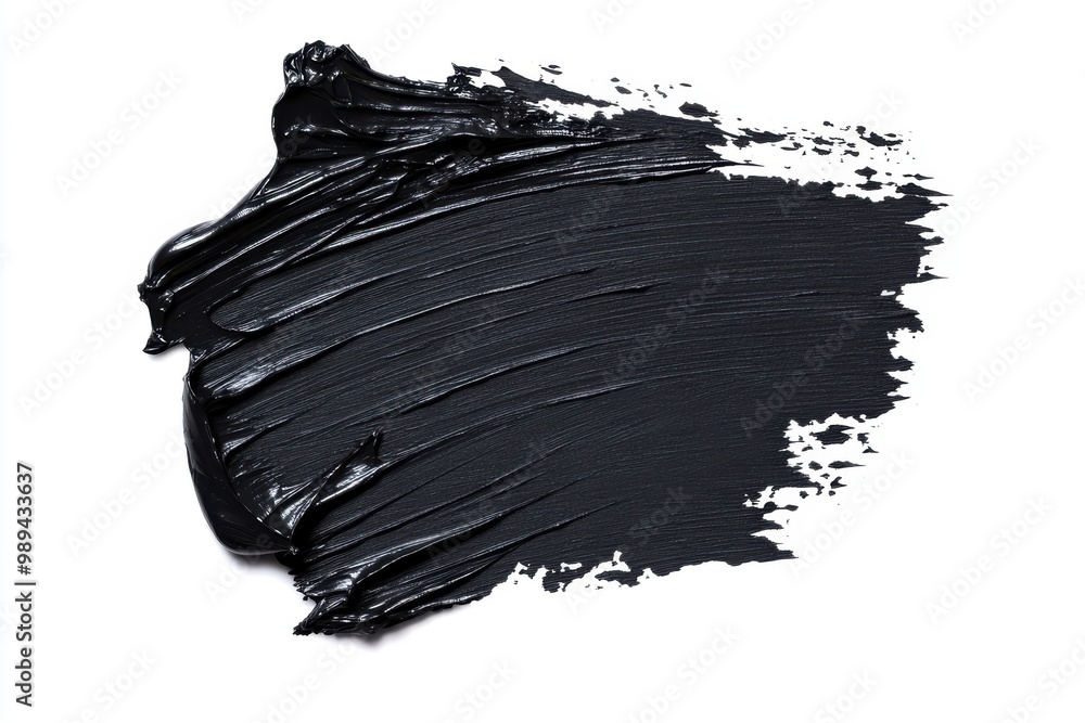 Poster single black rectangular paint mark texture on a light backdrop featuring an alpha channel mask for 