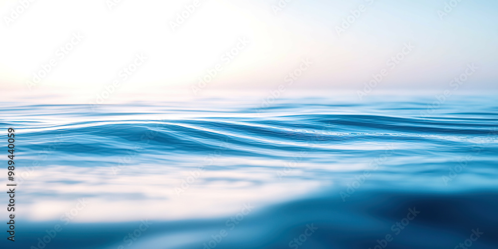 Poster the image is of a calm body of water with a blue color