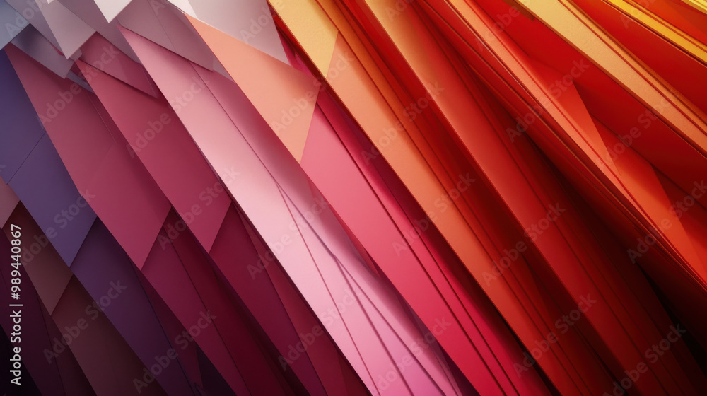 Poster abstract 3d render, geometric background design with colorful lines.