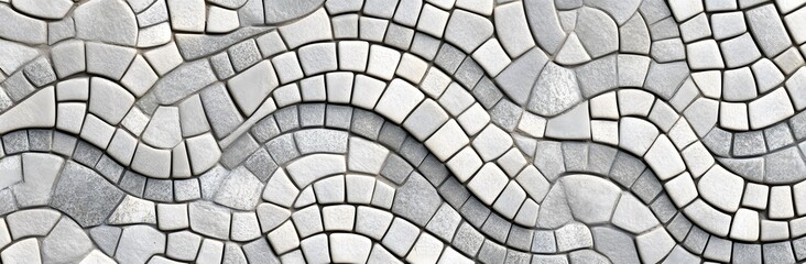 Seamless Light Grey Mosaic Tile Floor Pattern