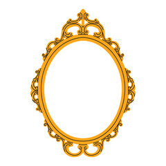 Vintage empty frame for art or picture. Flat vector illustration of decorative victorian frame.