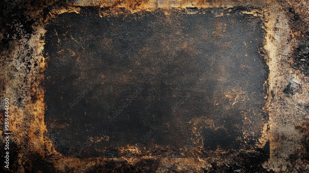 Aufkleber grunge dark frame with gritty texture abstract banner background for text or image