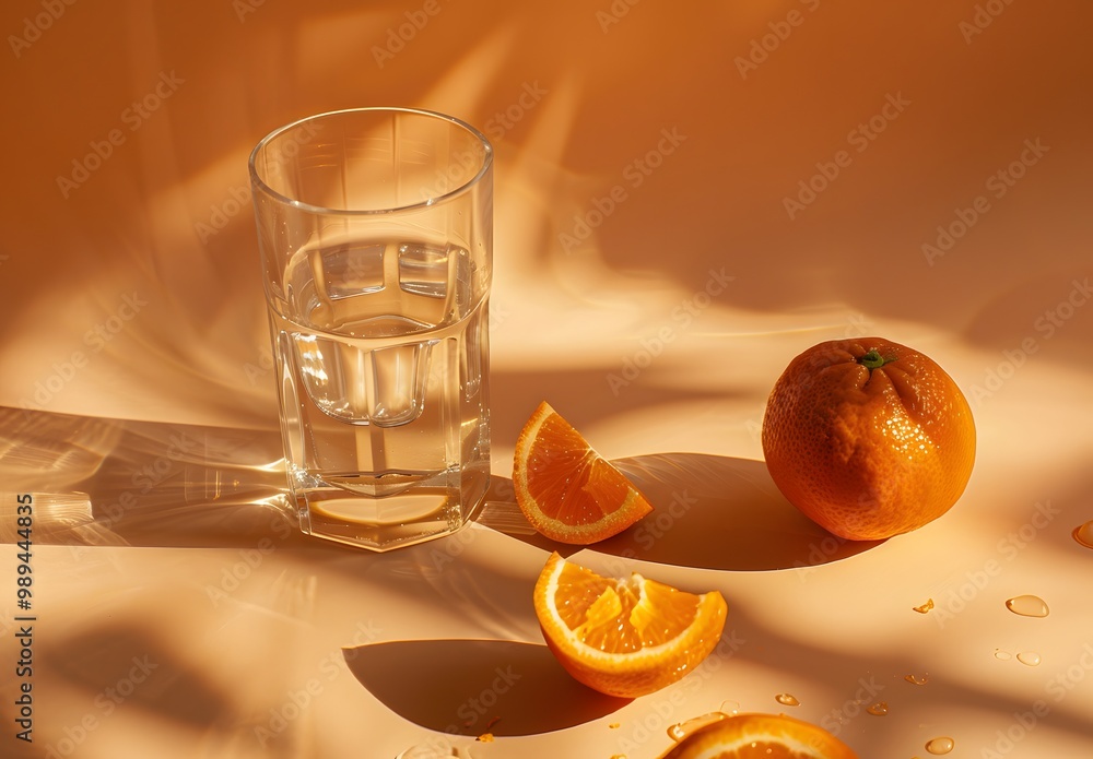 Canvas Prints Minimalist Orange and Glass Still Life Photography